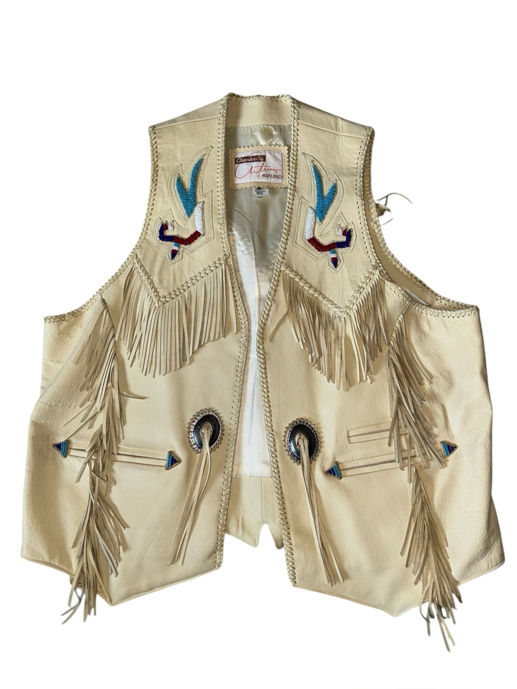 Arturo By Chambers Genuine Leather Vest Southwestern/Native American Motif